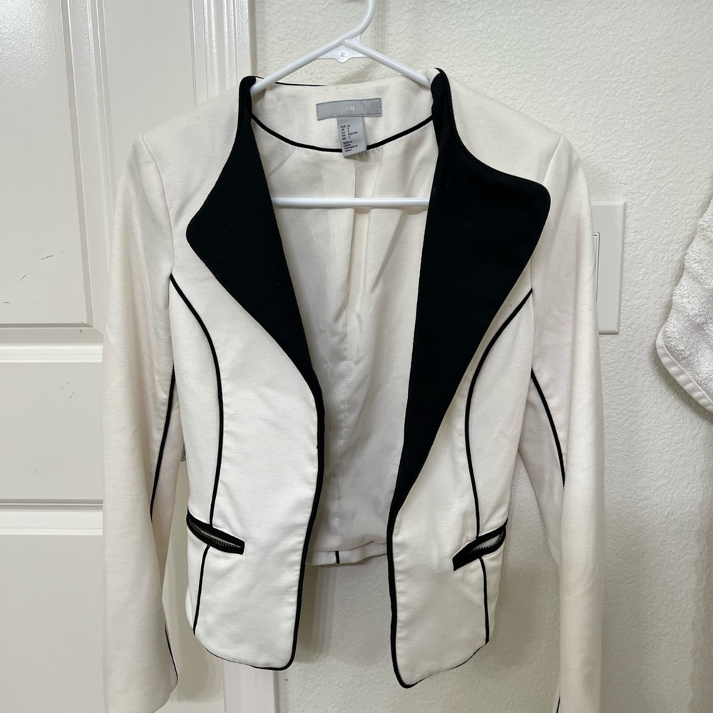 H&M-White Blazer Suit